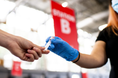 COVID-19 testing opens on Monday at Northeastern’s new testing facility at Cabot Physical Education Center. Photo by Ruby Wallau/Northeastern University