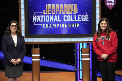 Elizabeth Feltner is a finalist in the “Jeopardy!” National College Championship after a tie-breaking win Friday night. Photo by Casey Durkin/Sony Pictures Television/ABC