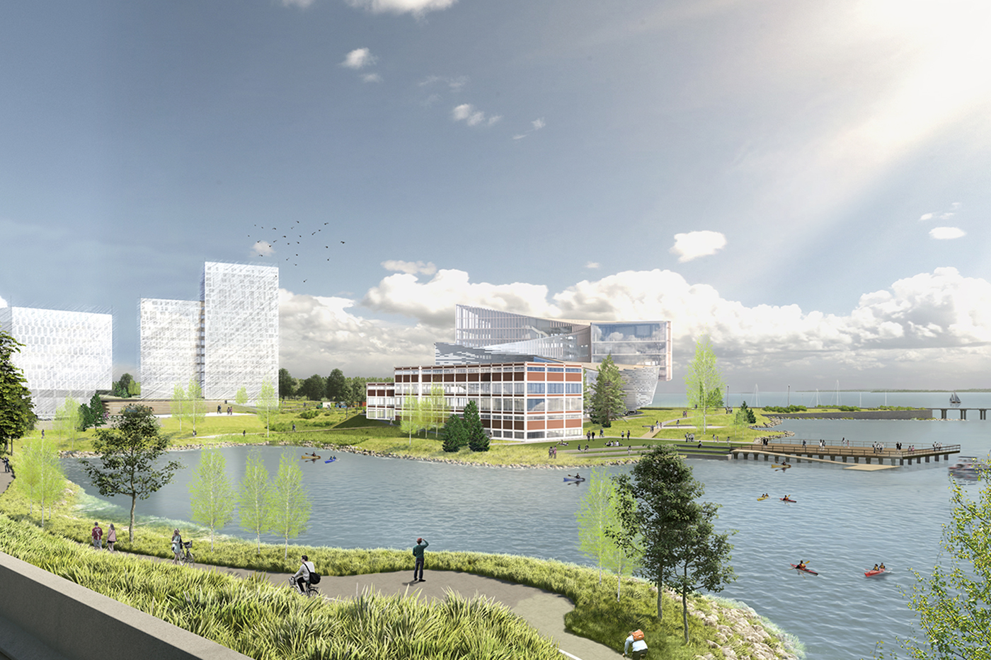 Rendering of the new Roux Institute campus on the waterfront
