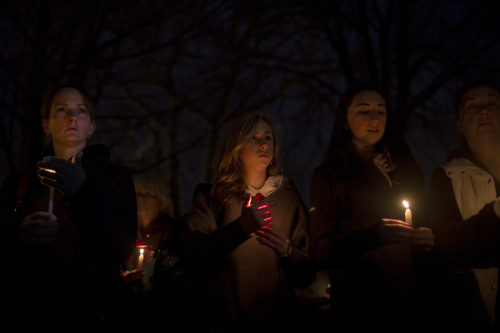 A vigil by families of the Sandy Hook school shooting victims.