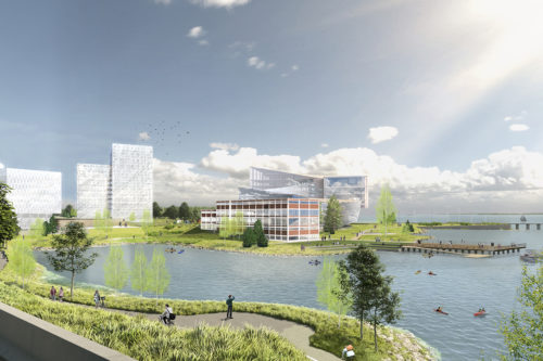 Rendering of the new Roux Institute campus on the waterfront