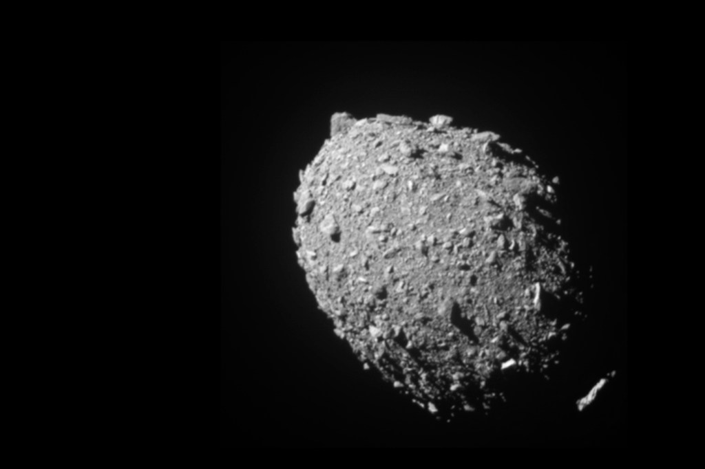 The side of an asteroid in space.