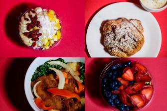collage of various meals in bowls and plates