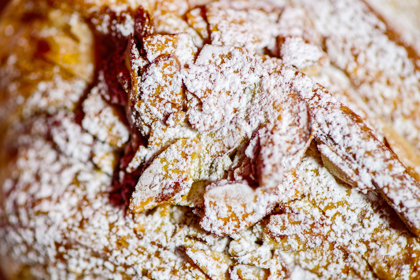 up close shot of an almond croissant