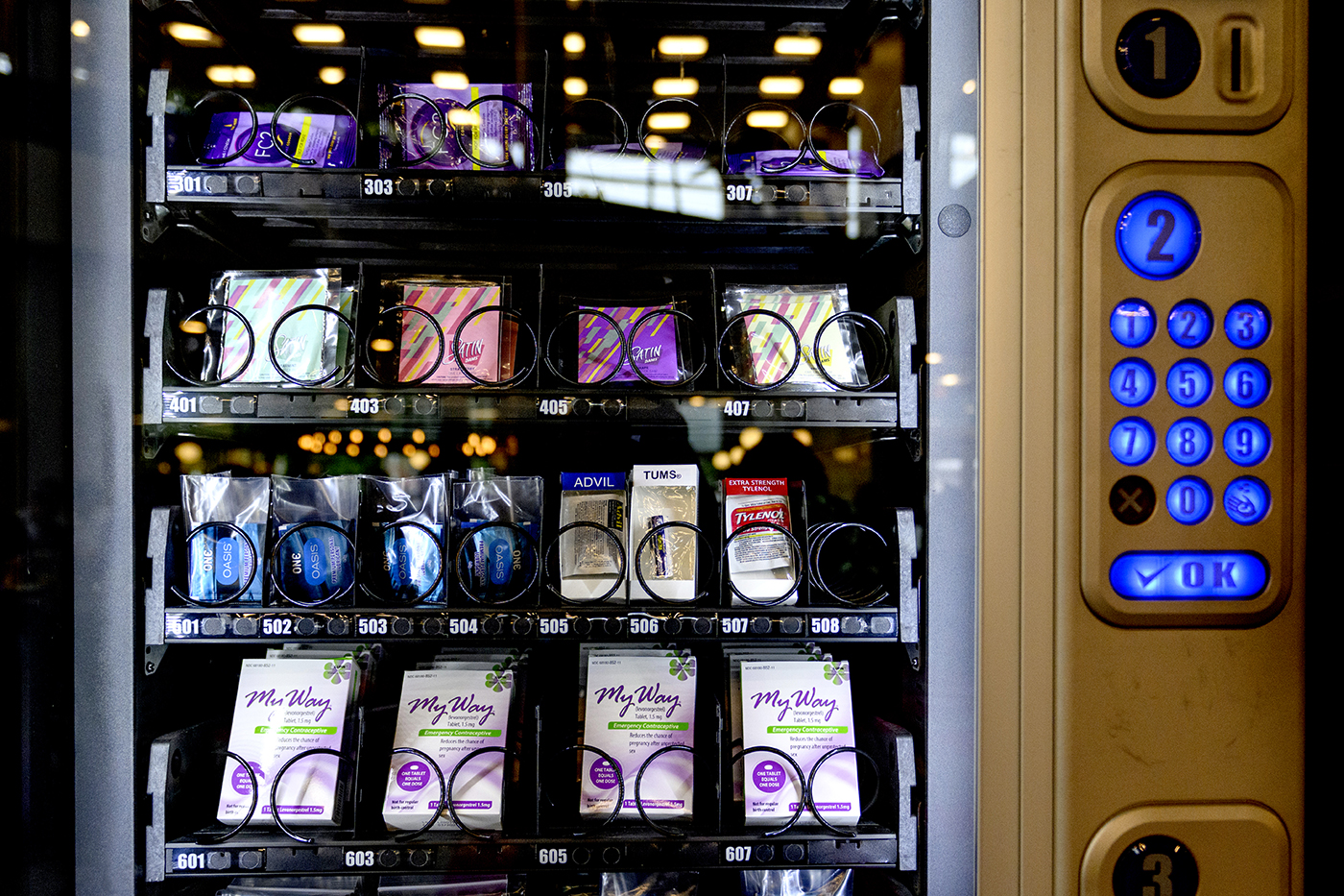 vending machine with wellness products inside