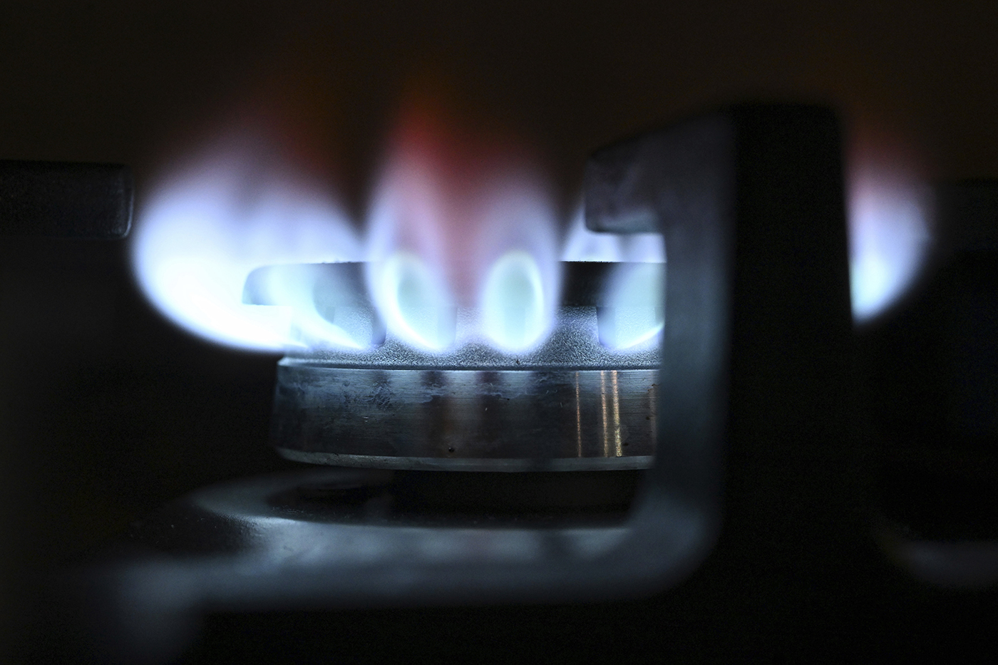 flames coming out of a gas burner
