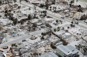 neighborhood destroyed by hurricane