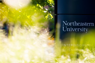 northeastern university campus sign