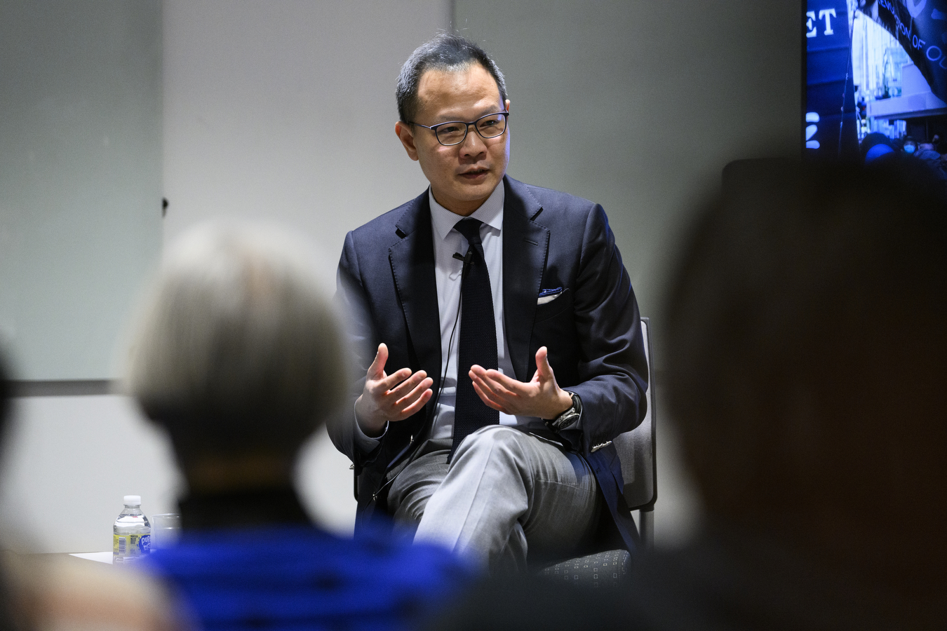 Dennis Kwok speaking at a panel discussion
