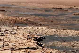 the rocky surface of Mars