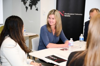 jill dunlop speaking with students