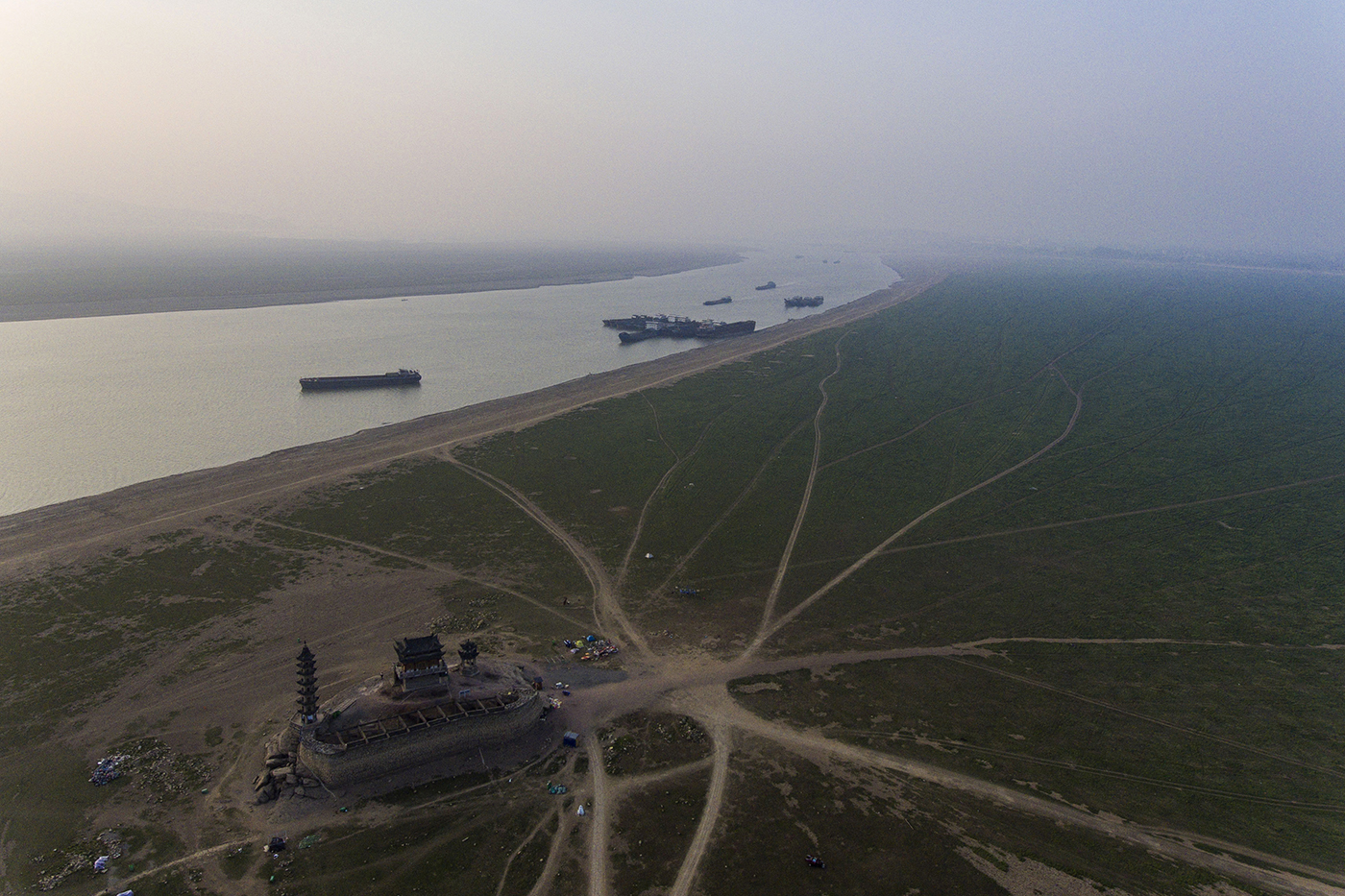 ships passing through a stretch of water in china