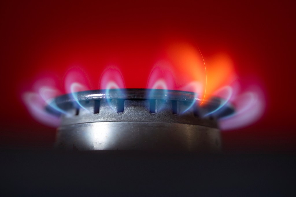 the flame of a gas stove burns