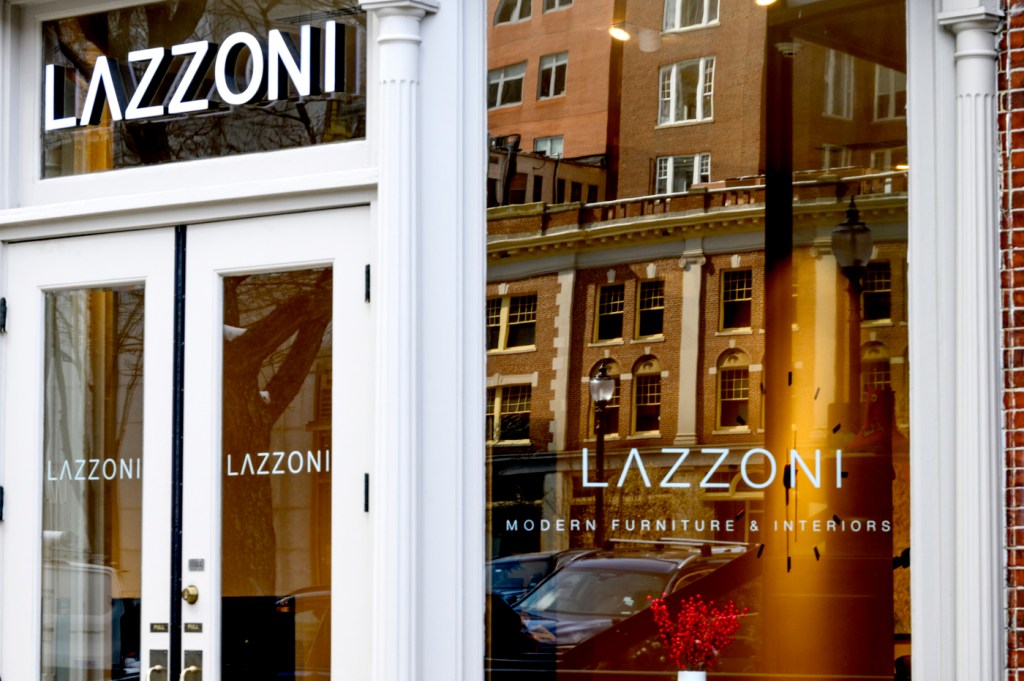 lazzoni storefront on newbury street in boston