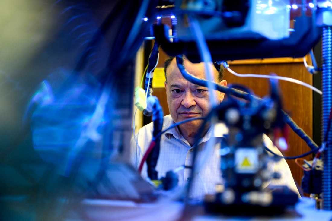 Eugene Smotkin working in a lab