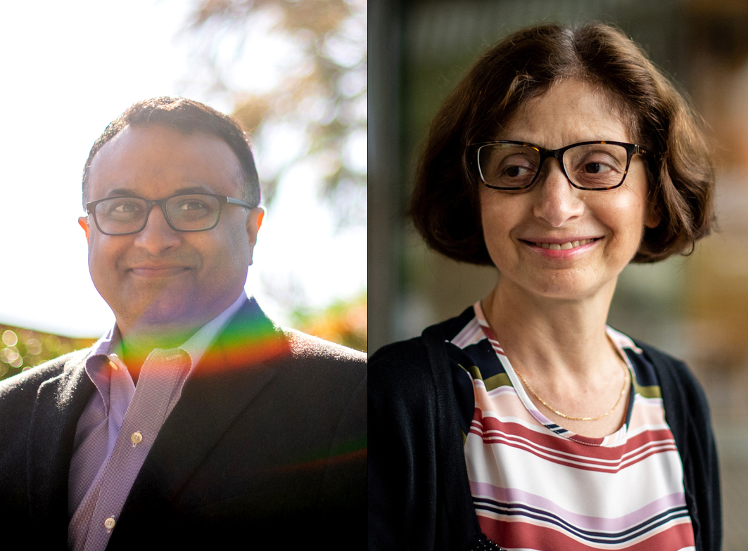 headshot of neil maniar (left) and wendy parmet (right)