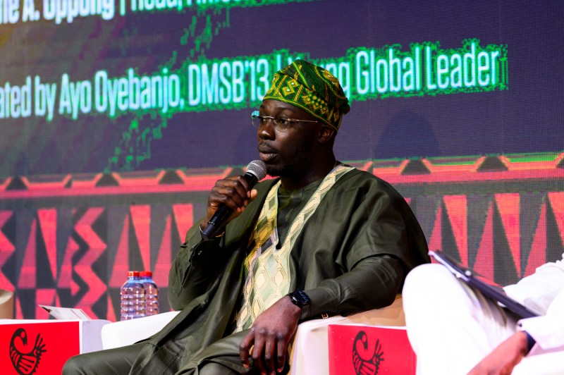 panelist speaking at the Global Summit conference in Accra, Ghana