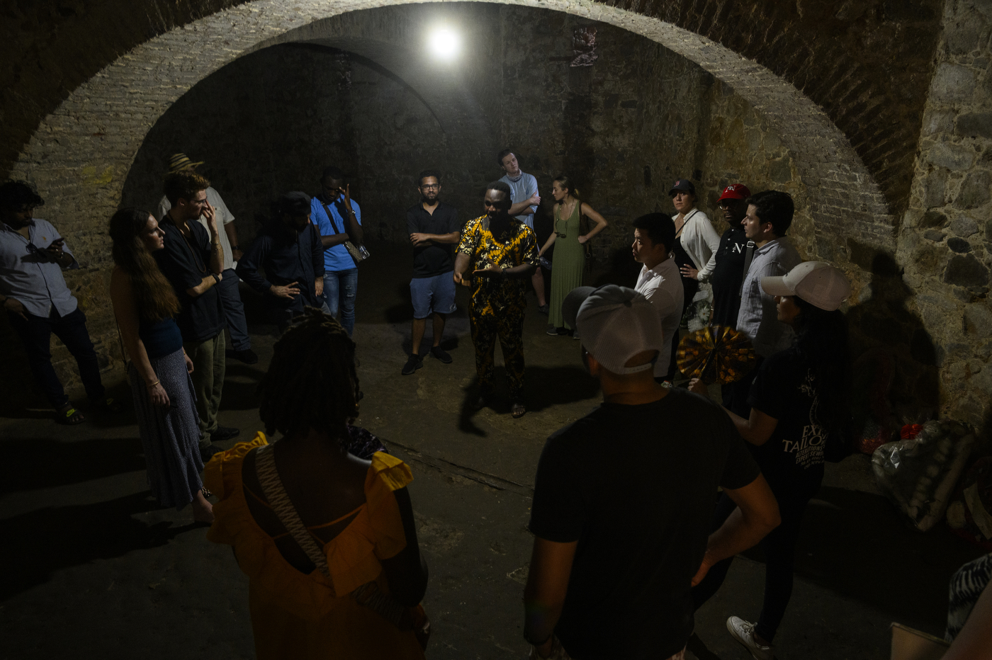 people inside Elmina Castle