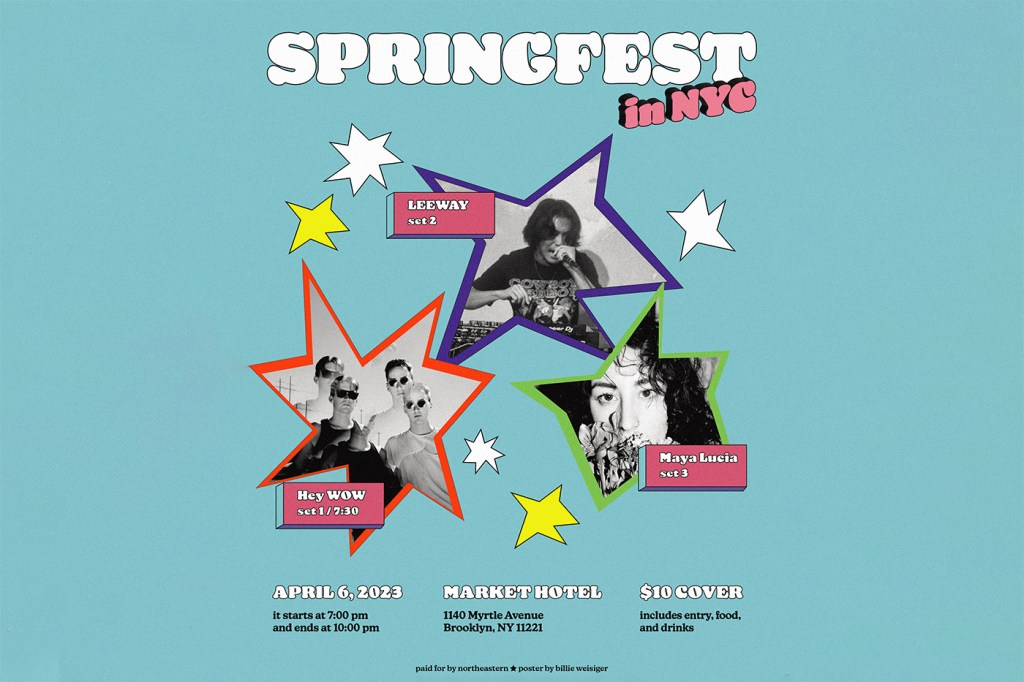 Springfest NYC logo featuring images of all three performers