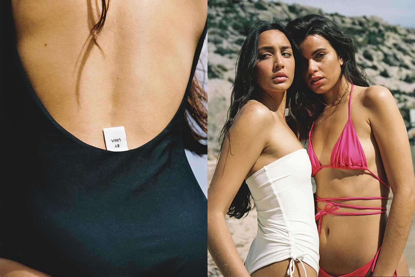 One-piece swimsuits and a bikini from By Lima.