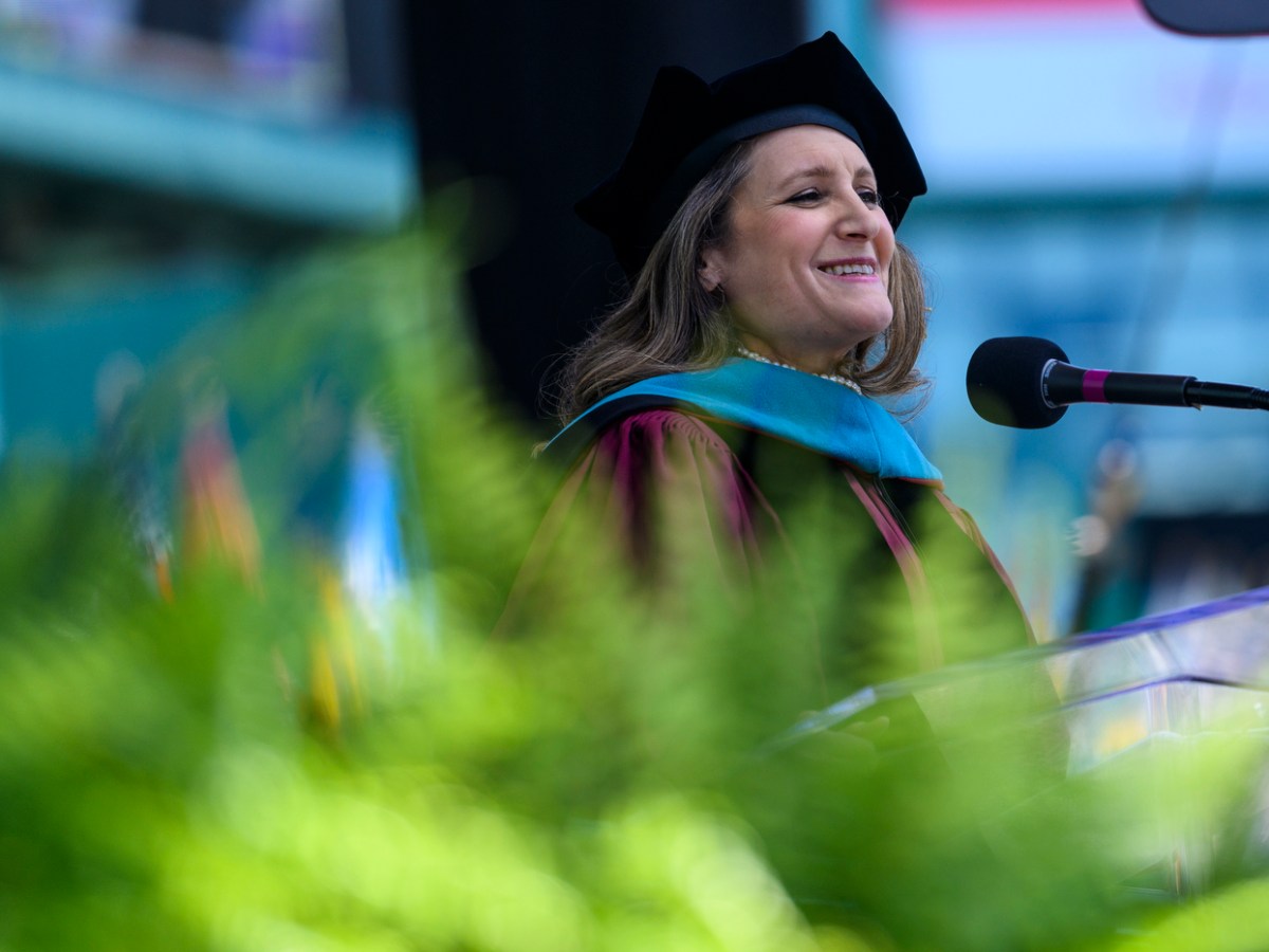 Chrystia Freeland, Canada’s deputy prime minister, urges Northeastern graduate students to become ‘the greatest generation of this century’