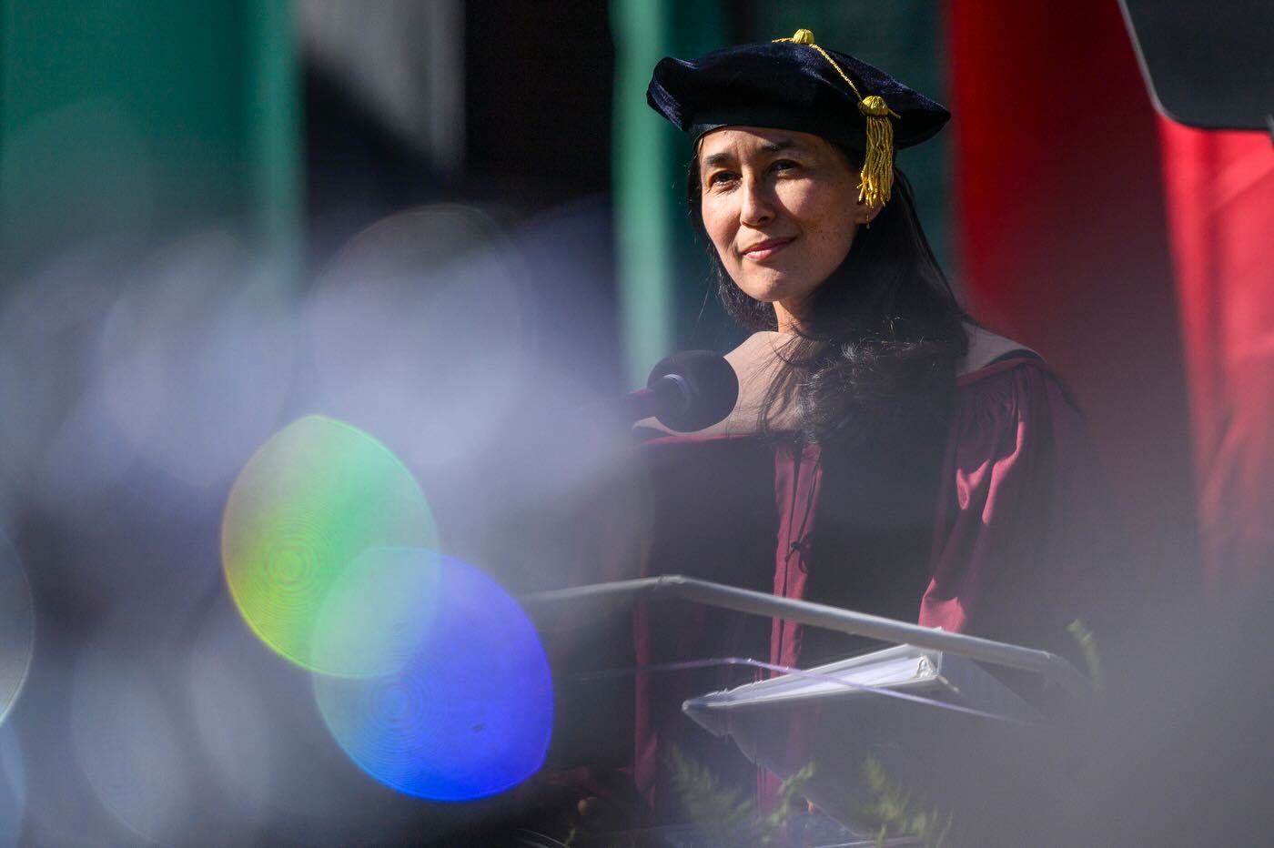 Mariam Naficy speaks to Northeastern University graduates at their commencement 2023