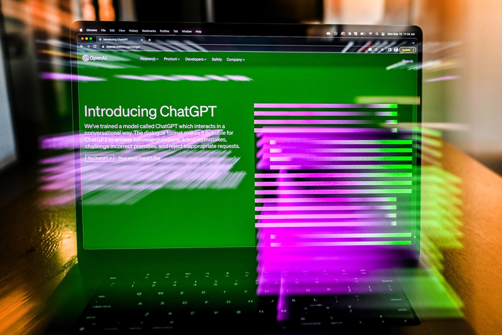 Laptop screen displaying open ChatGPT tab