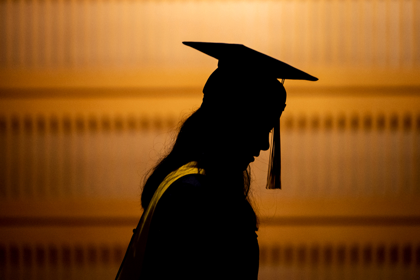 silhouette of a graduate at Vancouver convocation