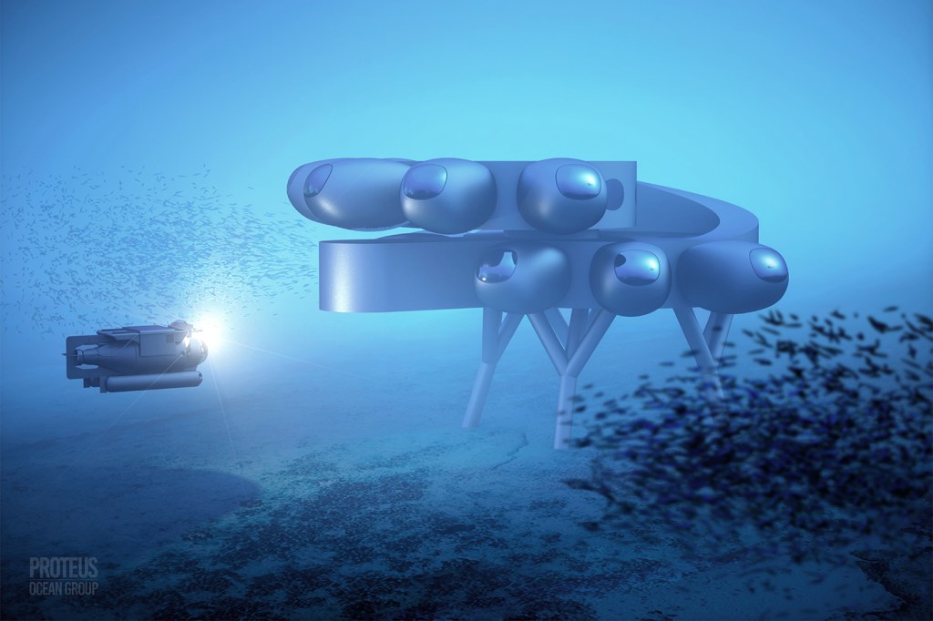 digital rendering of an underwater lab