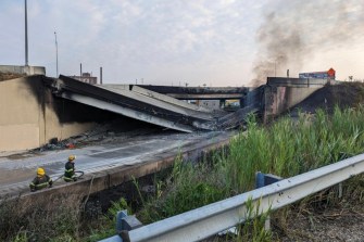 I-95 bridge collapse in Philadelphia.