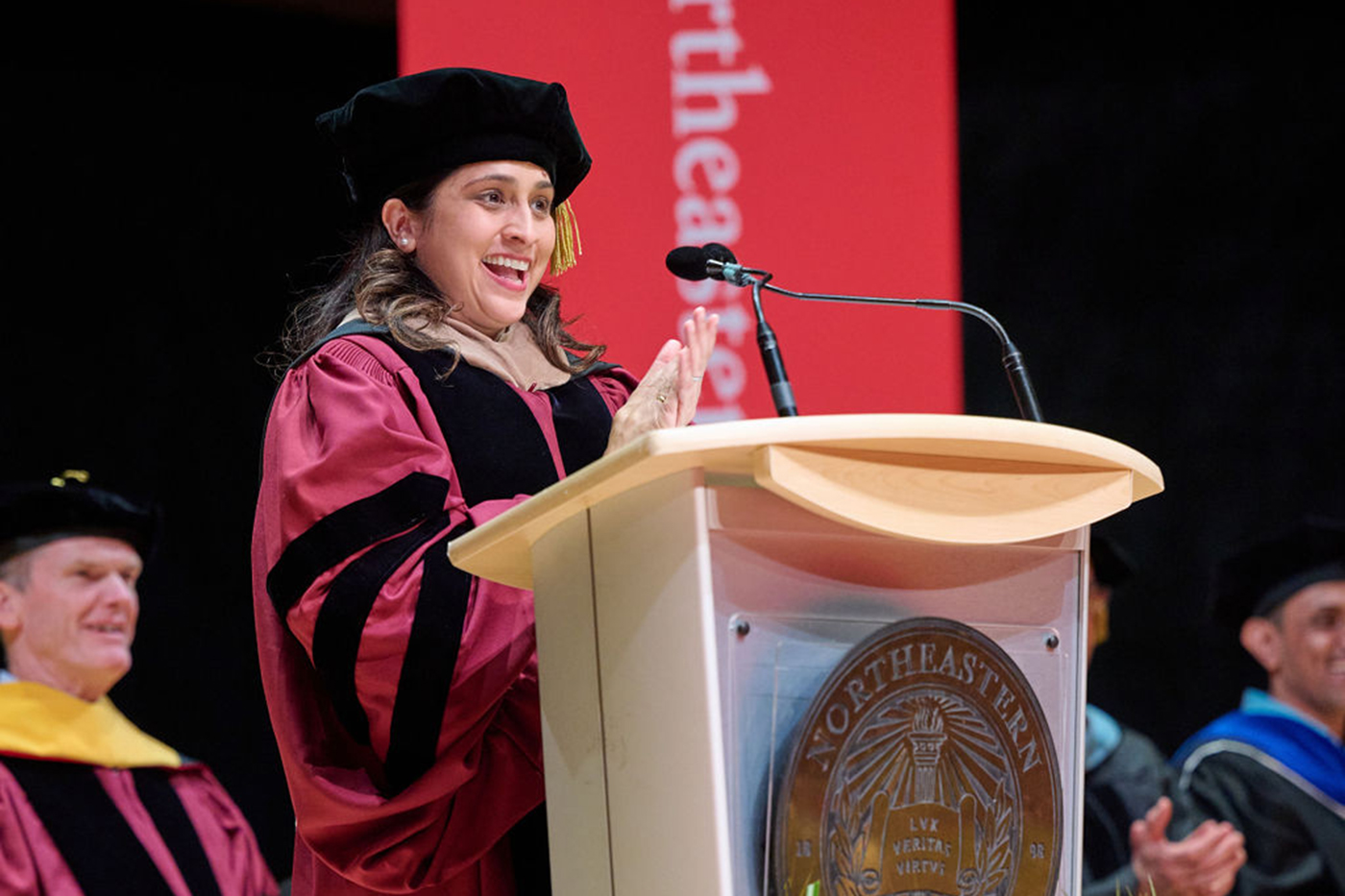 A speaker at Northeastern's Toronto convocation.