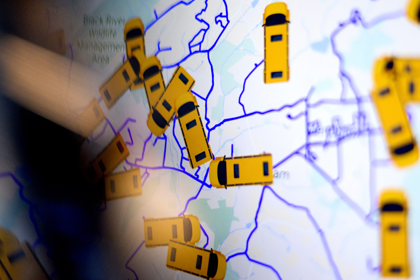 digital map of school buses