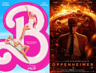 Movie posters ‘Barbie’ and ‘Oppenheimer’.
