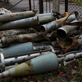 pile of cluster munitions
