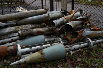 pile of cluster munitions