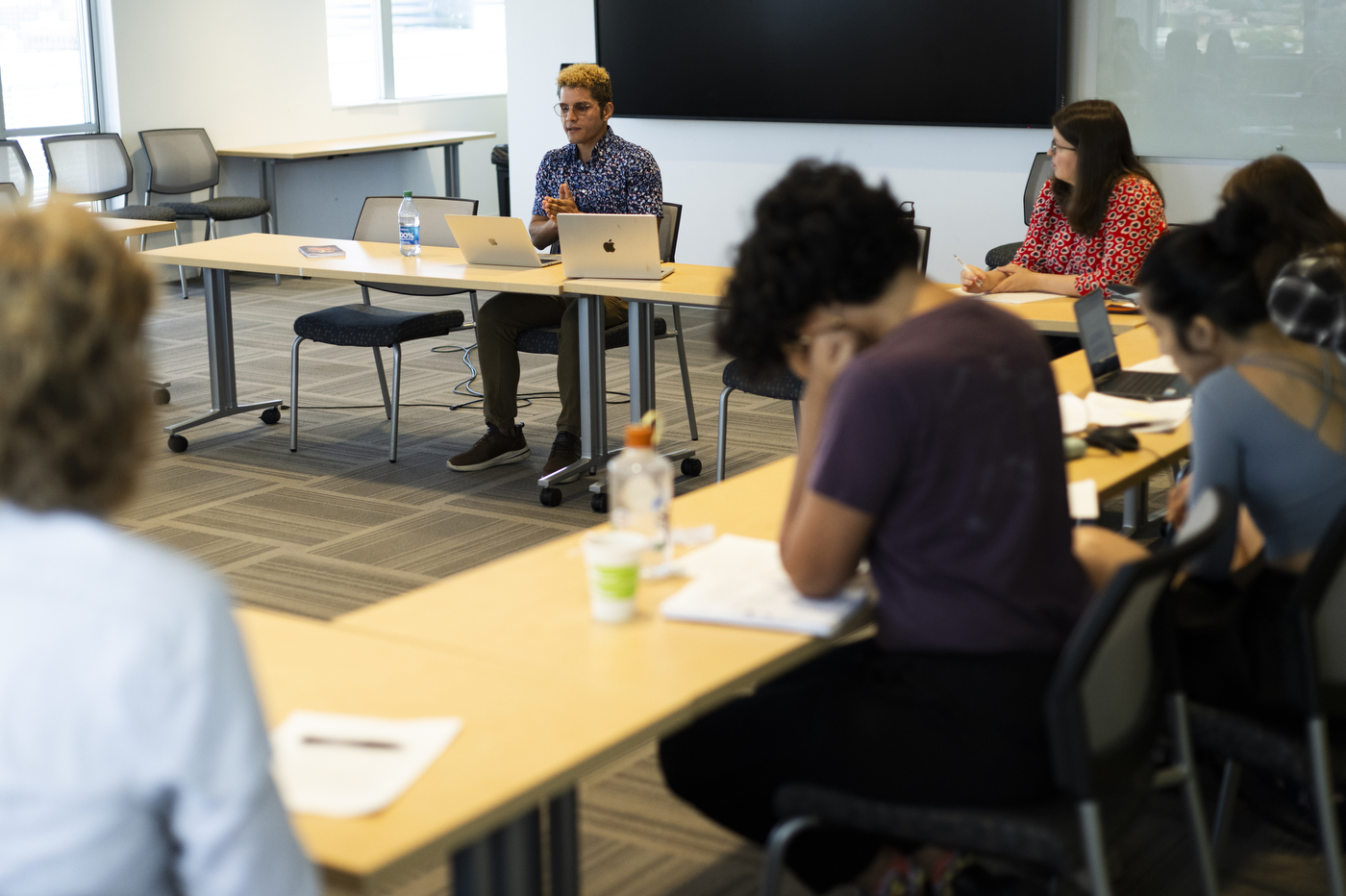 graduate students in a classroom for AI ethics summer program