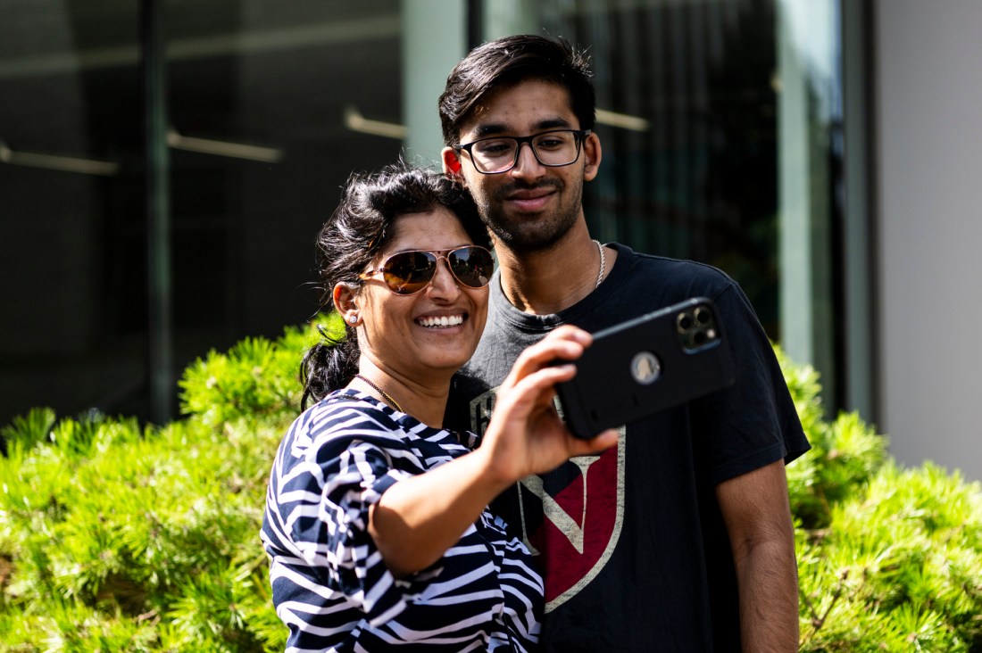 Ved Naykudi and his mother taking a selfie