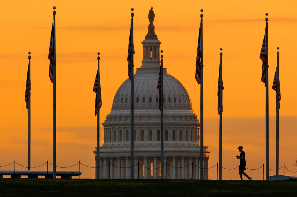US Capitol at sunset