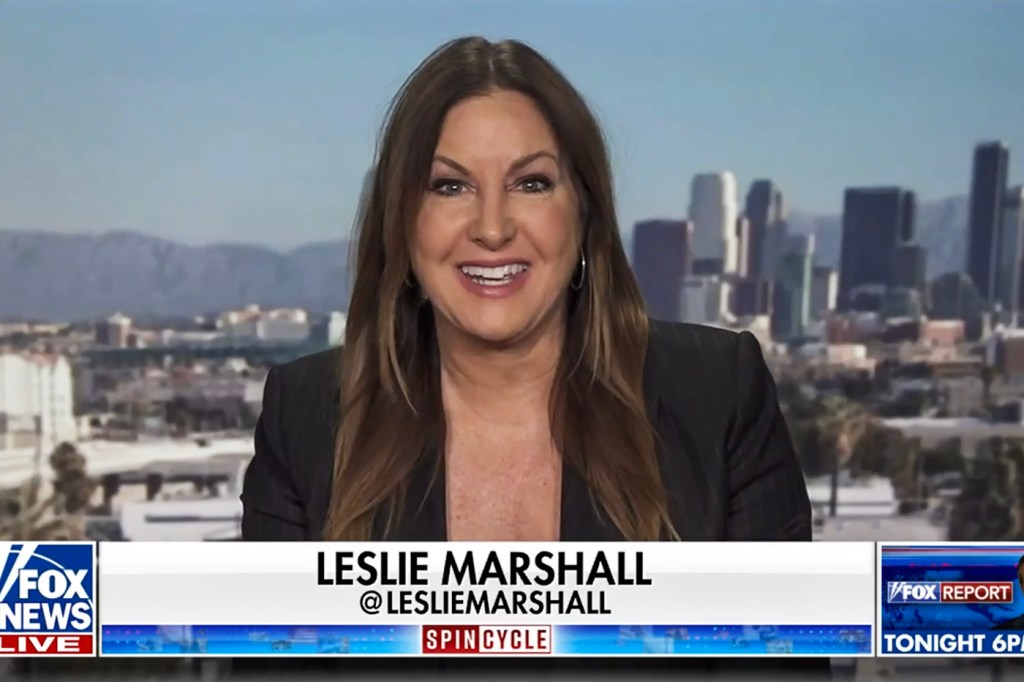 screen capture of Leslie Marshall broadcasting on Fox news