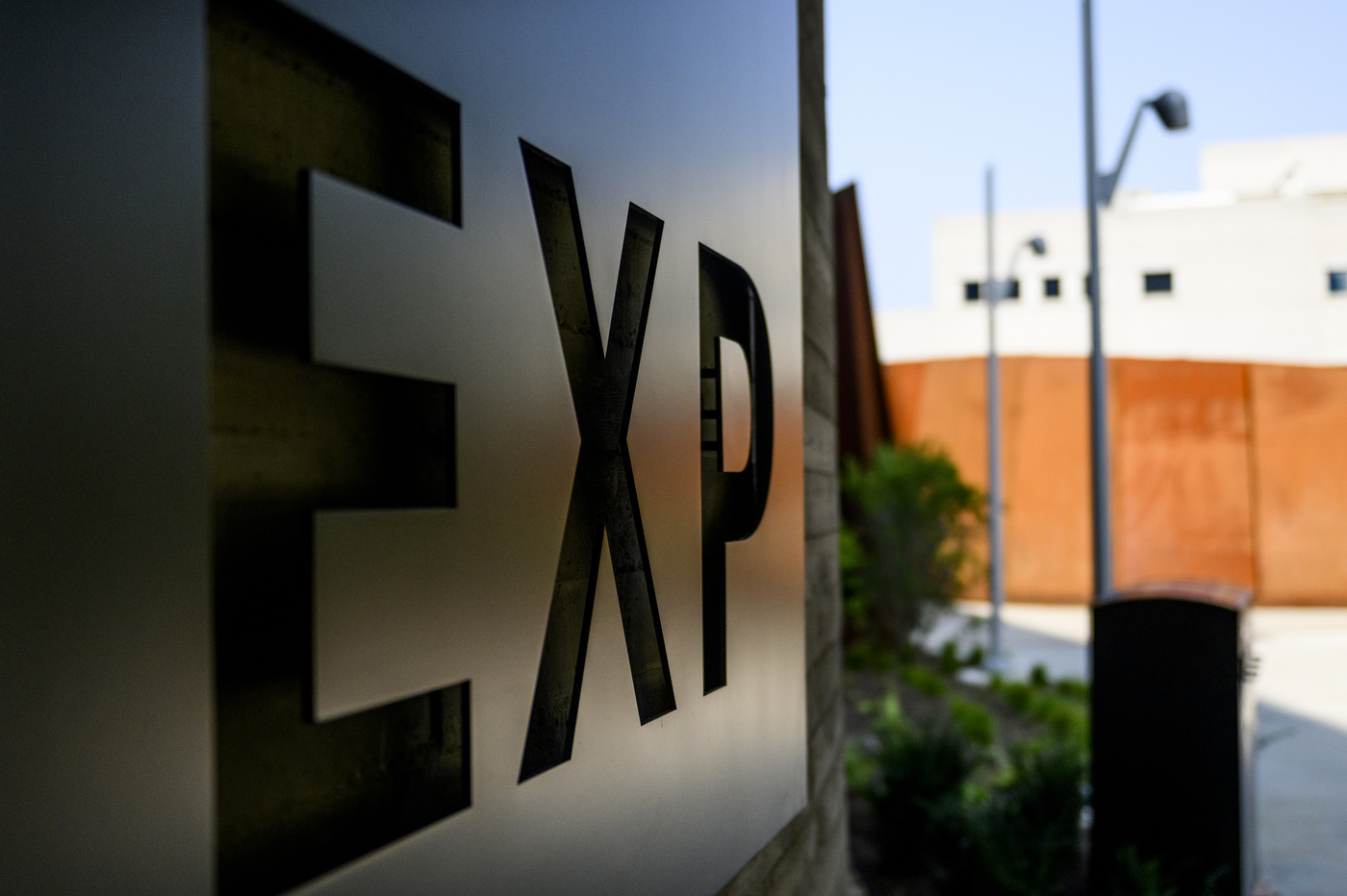 EXP lettering on the exterior of the building