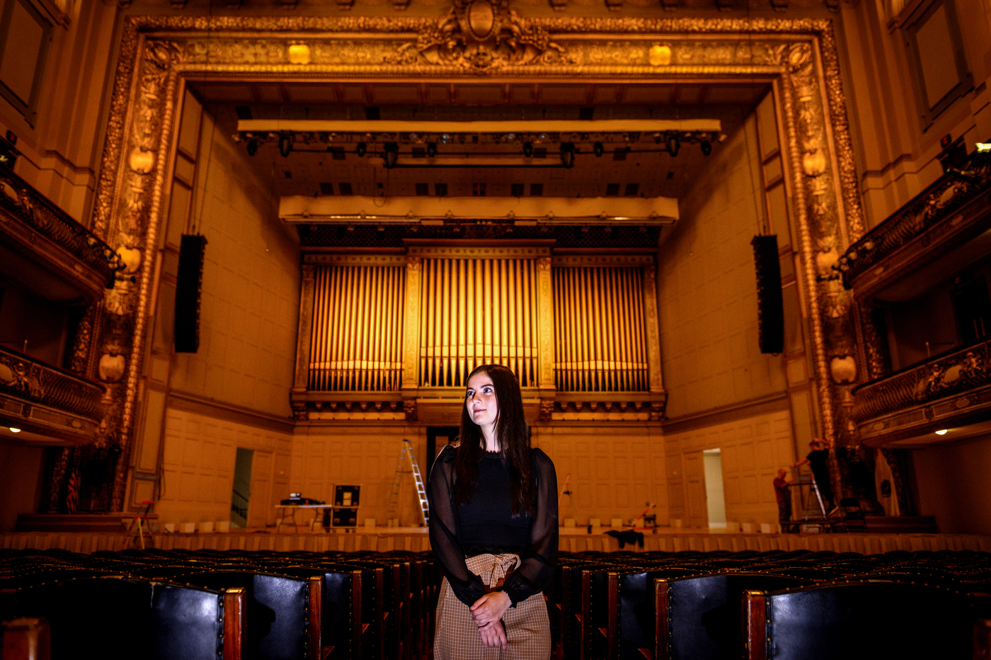 Andie Weiner in Boston Symphony Hall.