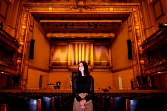 Andie Weiner in Boston Symphony Hall.