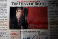 James Alan Fox newspaper clipping with the headline "The Dean of Death".