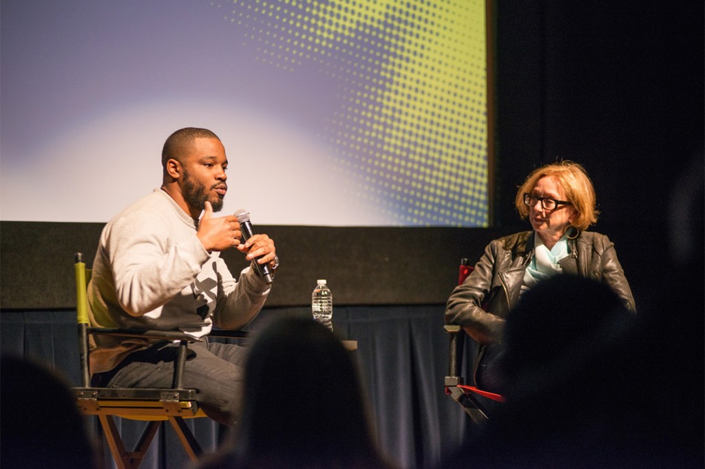 Michelle Satter and Ryan Coogler sitting on stage.