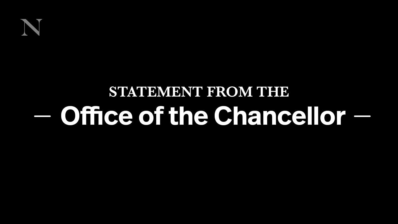 Statement from the Office of the Chancellor Northeastern Global News