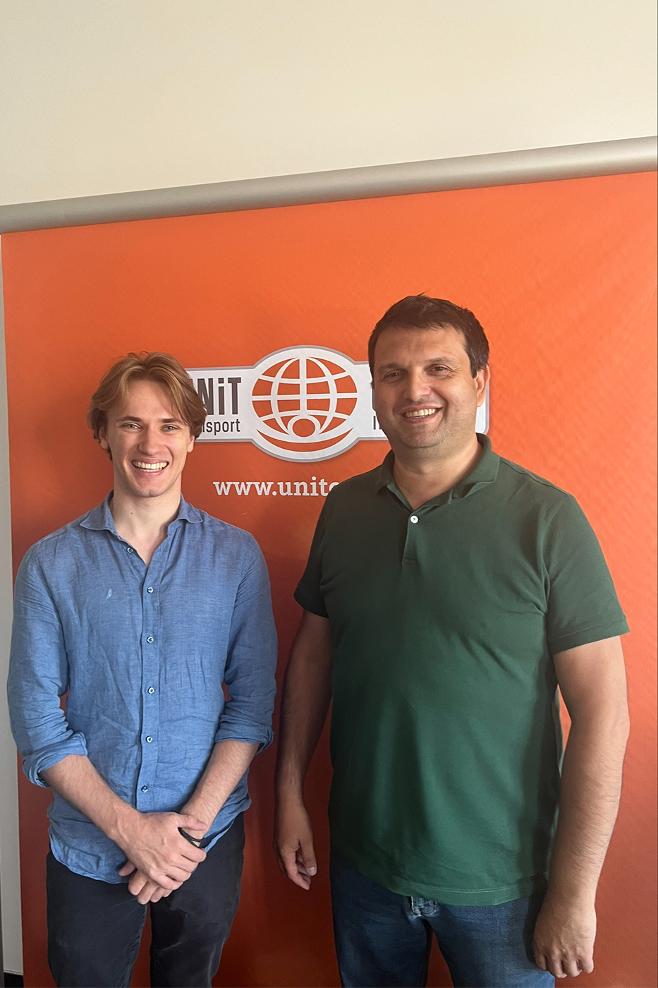 Moritz Proell with Bogdan Negru, head of Marketing at Unitcargo. Courtesy Photo