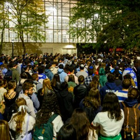 Students gathered on Northeastern's Boston campus for Israel vigil.