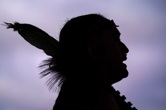 Silhouette of Tatanka Gibson of the Haliwa Saponi/Nansemond Tribal Nations.