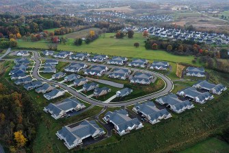 Aerial view of a housing development in Pennsylvania.