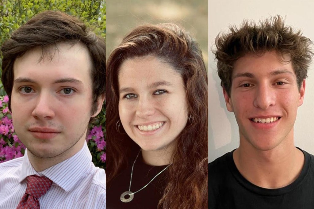 Headshots of three students who were in Israel at the time of the attack.